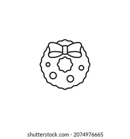 Wreath simple thin line icon vector illustration