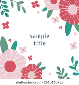 Wreath Spring Flower Floral Plant Frame Card Vector Decoration