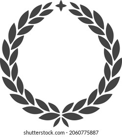 Wreath with star. Laurel award roman glory emblem