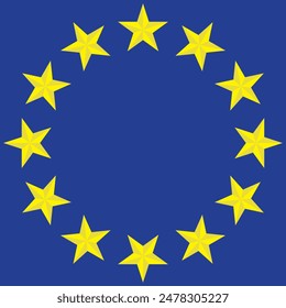 The wreath of stars of EU .European Union sign.Flag of Europe, European Union. Vector illustration 
