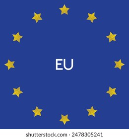 The wreath of stars of EU .European Union sign.Flag of Europe, European Union. Vector illustration 