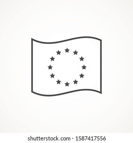 The wreath of stars of EU isolated. Circle of gray stars or EU flag. European Union icon. Vector simple illustration of European Union isolated on white background Vector illustration.