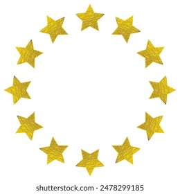 The wreath of stars of EU isolated on white background. Vector illustration.