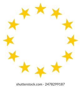 The wreath of stars of EU isolated on white background. Vector illustration.