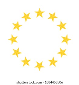 Wreath stars of EU on white background.