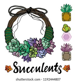 Wreath of succulents