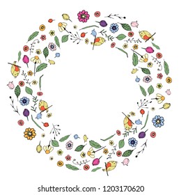 
wreath with summer flowers