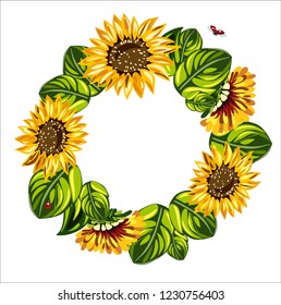 Wreath of sunflowers