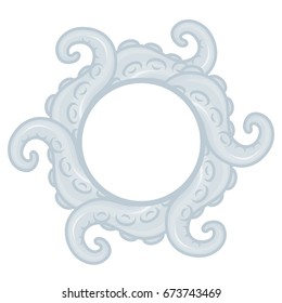 Wreath of tentacles with suckers vector illustration