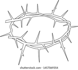 Wreath of thorns. Linear drawing. Vector image