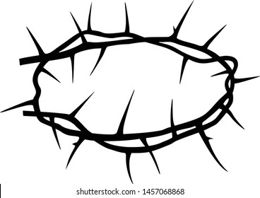 Wreath of thorns. Silhouette drawing. Vector image