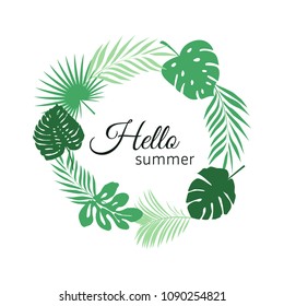 A wreath of tropical leaves