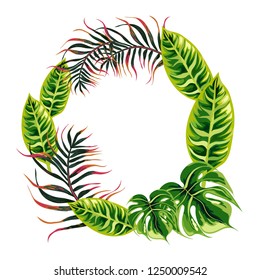 Wreath of tropical leaves