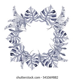 A wreath of tropical leaves