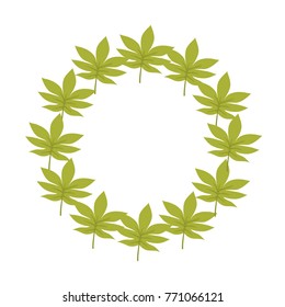 wreath of tropical leaves icon