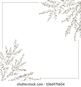 Wreath of twigs and leaves vector. Template for wedding invitations, holidays, birthdays, etc. with a place for your text.