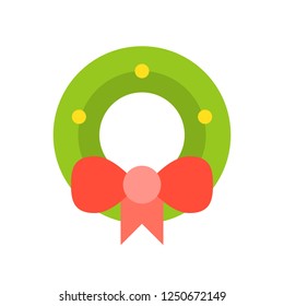 Wreath vector, Christmas related flat design icon