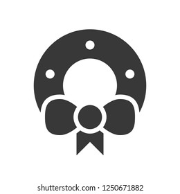 Wreath vector, Christmas related solid design icon