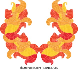 Wreath vector. Colour winner sign with white outline.