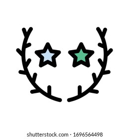 wreath vector flat color icon 
