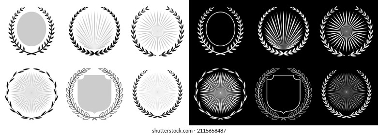 Wreath vector frame icon isolated