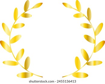 Wreath vector goldren botanical watercolor vintage style