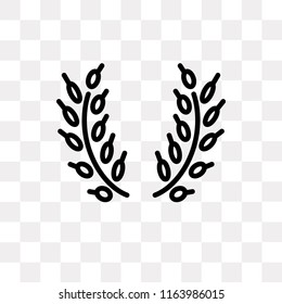 Wreath vector icon isolated on transparent background, Wreath logo concept