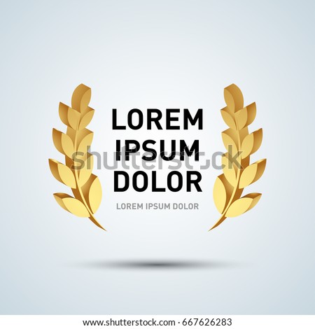 Wreath vector icon.  Laurel wreaths symbol of victory, glory and success. 3d vector illustration. Design element. Top places. Gold, silver, bronze laurel wreath.