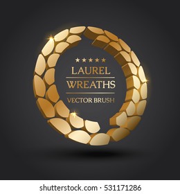 Wreath vector icon set .Laurel wreaths symbol of victory, glory and success. 3d vector illustration. Design element. Top places. Gold, silver, bronze laurel wreath.