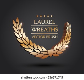 Wreath vector icon set .Laurel wreaths symbol of victory, glory and success. 3d vector illustration. Design element. Top places. Gold, silver, bronze laurel wreath.