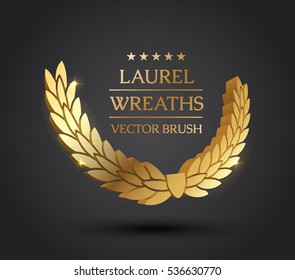 Wreath vector icon set .Laurel wreaths symbol of victory, glory and success. 3d vector illustration. Design element. Top places. Gold, silver, bronze laurel wreath.