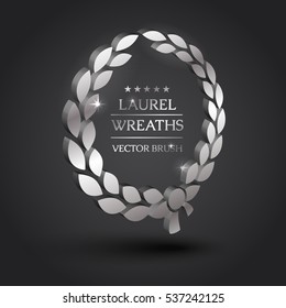 Wreath vector icon set .Laurel wreaths symbol of victory, glory and success. 3d vector illustration. Design element. Top places. Gold, silver, bronze laurel wreath.