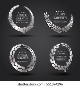 Wreath vector icon set .Laurel wreaths symbol of victory, glory and success. 3d vector illustration. Design element. Top places.