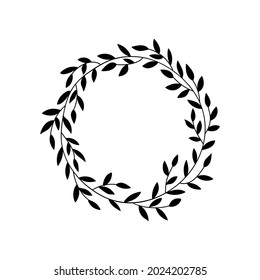 Wreath vector icon. wedding illustration symbol. garland sign or logo.