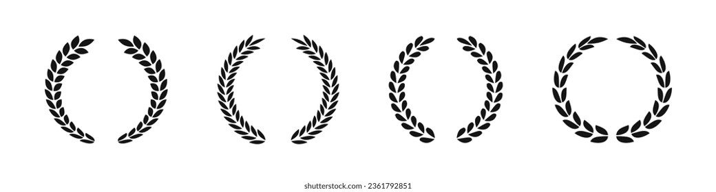  Wreath vector icons. Laurel wreath icons. Leaves wreaths. EPS 10