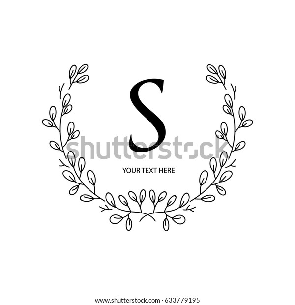 Wreath Vector Logo Banner Stock Vector (Royalty Free) 633779195