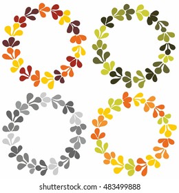 Wreath vector set isolated on white background