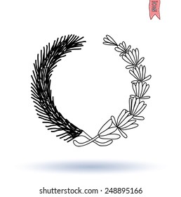 Wreath, vector silhouette