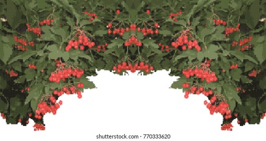 wreath of viburnum in the form of a mosaic