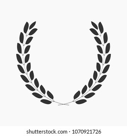 wreath of victory, laurel wreath vector, sports badge, emblem of winner, vector image, black and white drawing, print, badge on clothes