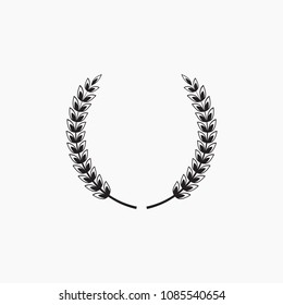 wreath of victory, laurel wreath vector, sports badge, emblem of winner, vector image, black and white drawing, print, badge on clothes