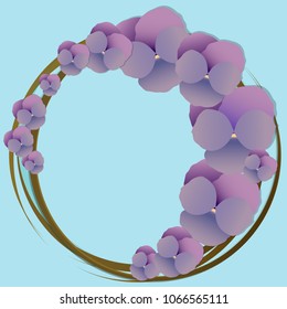 wreath with a vine on a blue background