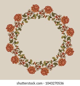 A wreath of vintage flowers