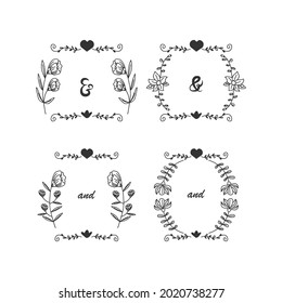 Wreath wedding monograms set design