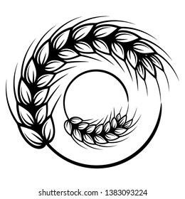 A wreath of wheat, wheat ears in a circle