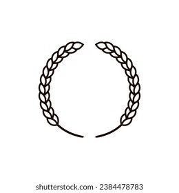 Wreath of wheat ears. Round frame of two wheat plants. svg