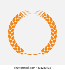 Wreath Of Wheat Ears. Vector Design Elements