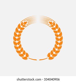 Wreath of wheat ears. Vector design elements