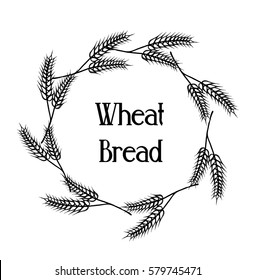 Wreath of wheat ears. Vector design elements.