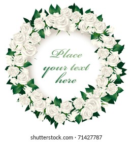 Wreath of white roses